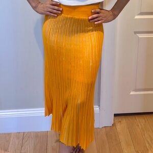 H&M Vibrant Yellow Midi Skirt